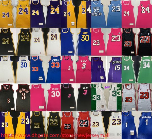 Classic Retro Women Dress Basketball 15 Vince Carter Jersey Stitched Skirt Allen Iverson Patrick Ewing Penny Hardaway Dwyane Wade Stephen Cu