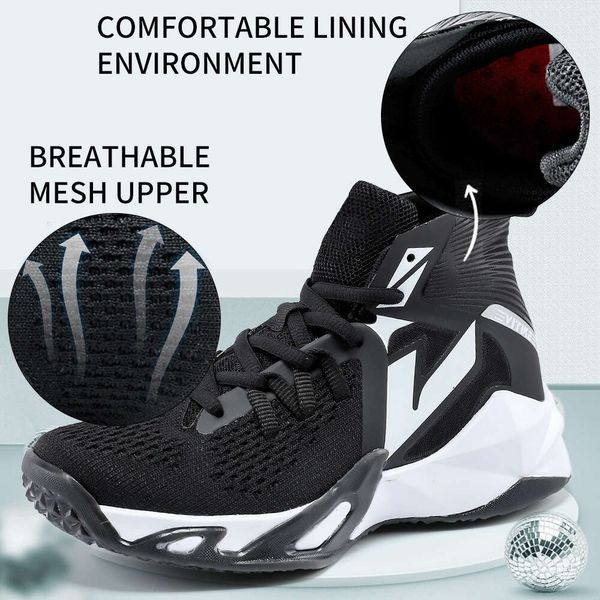 Basketball Sneakers Durable Non-Slip Running Shoes S cure for Little Big Kids and