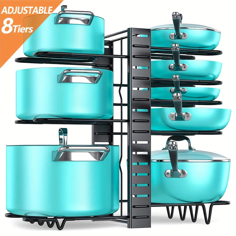 TEMU Pot Rack, Pot Rack Organizers, Kitchen Organization & Storage Rack, Adjustable Pot Lid Holders & Pan Rack