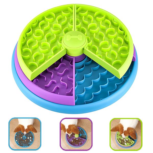 Interactive Puzzle Game 3 Layers Detachable Slow Eating Anti-Anxiety Dog Feeder Bowl