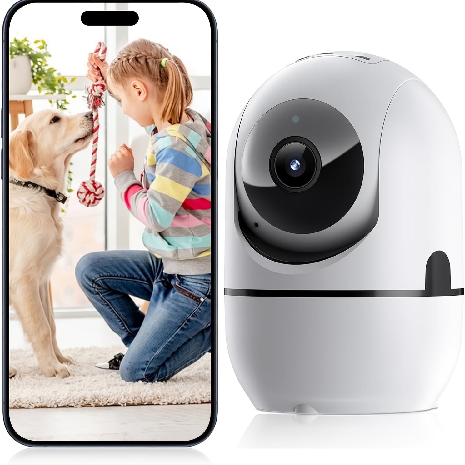 TEMU Noahtec Robot Security Camera 2k Monitor Wireless Indoor 2.4-5g Hz Wifi 360° Motion Detection Camera For Home Security, Hd Night Vision, Alarm,