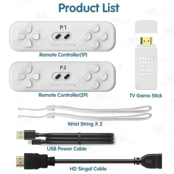 DATA FROG Retro Game Stick With 2.4G Wireless Controller 4k Motion Sensing Console Video Game Machines with 800 FC Games Y240808