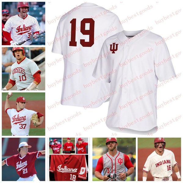 Stitched Indiana Hoosiers Baseball Jersey Custom 16 Bobby Whalen 32 Josh Pyne 5 Tyler Doanes 9 Brock Tibbitts 35 Matthew Ellis Carter Mathis