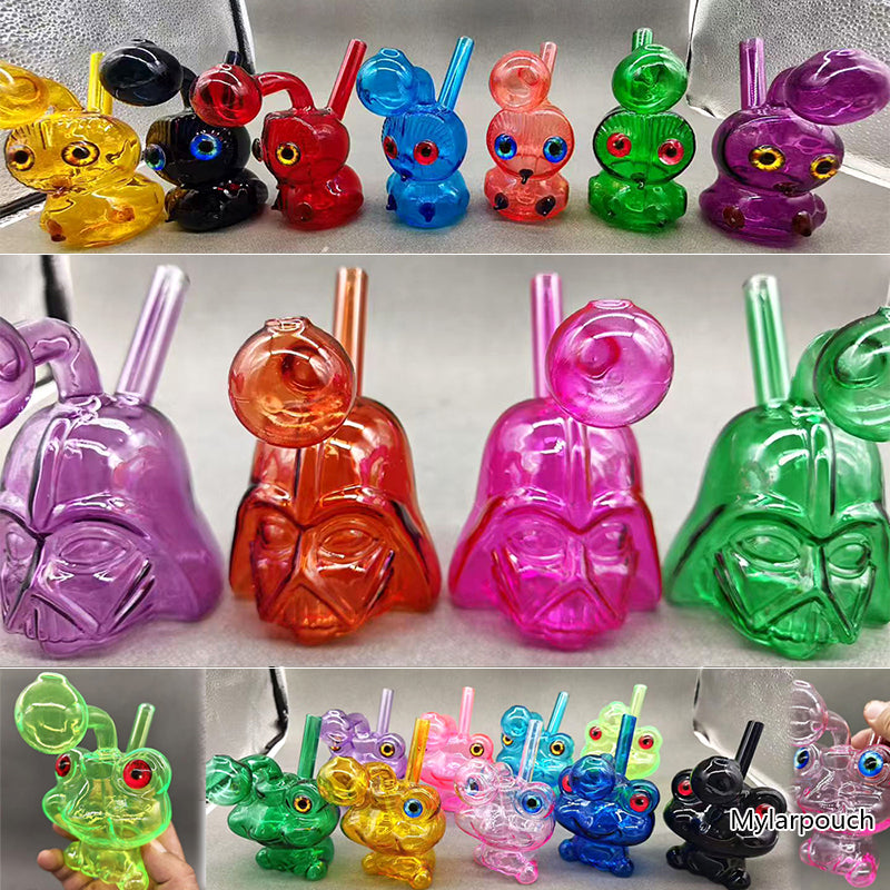 Various Percolator Colorful Mini Glass Oil Water Bong With Glass Bowl Hookah Oil Burner Bubbler Frog Dab Rig Hand Hold Glass Bongs Smoking Accessori