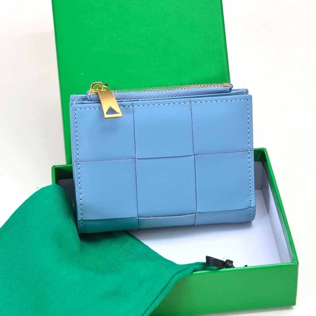 Top designer wallets men women coin purses genuine leather luxury wallet woven small card holders money Bag with box