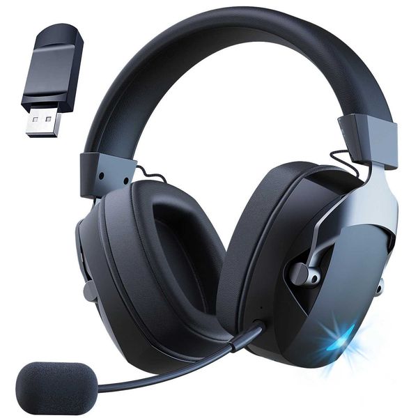 Wireless Gaming set with Detachable Noise Cancelling Microphone2.4G -USB-3.5mm Wired Jack 3 Modes for Mti-dev Y250207