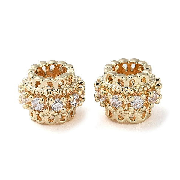 Laiton de placage de support avec des perles européennes de zircone cubique