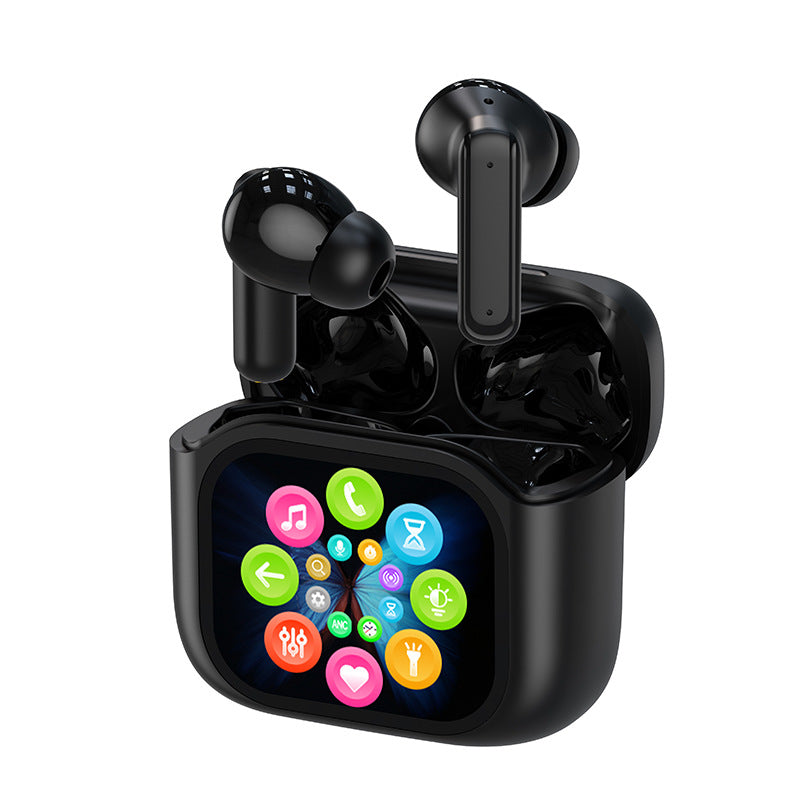 BY16 In-Ear TWS Bluetooth Earbuds with Color Touch Display, ANC-Transparency Mode, Wireless Noise-Canceling Headphones with Large Color Screen
