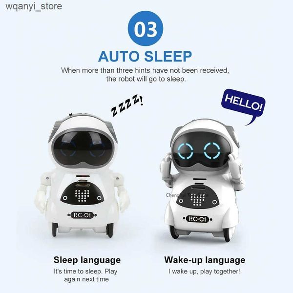 Electronics Robots 939A Mini Robot Can Speak Interact Dialogue Voice Recognition Record Sing Dance Tell Stories Mini Robot Toy L240910