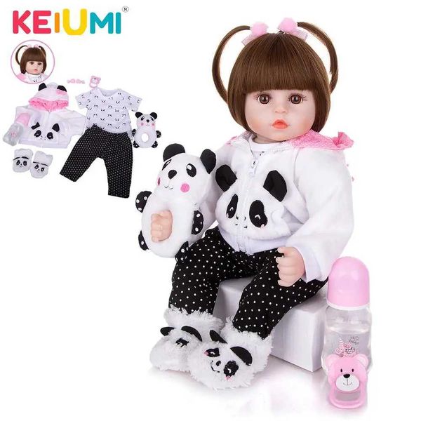 Dolls Cute 48 cm Lovely toy Baby Doll Cloth Body Stuffed Lifelike Babies Doll Cosplay Panda Toy For Toddler Birthday PresentL24731