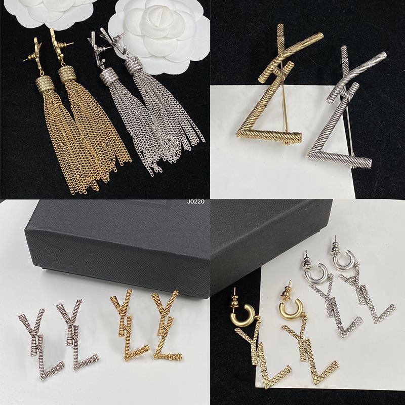 2023-Stylish Designers Hoops Earrings Gold Pendant Eardrops Necklace Silver Brooch Lover Birthday Gift Anniversary With Box