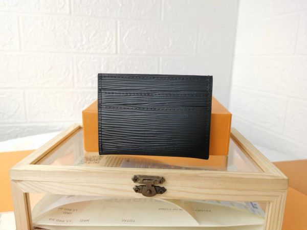 top Men women holders Lady Card package coin Canvas Leather soft leather mini wallet credit wallets Fashion designer purse Gift card With bo