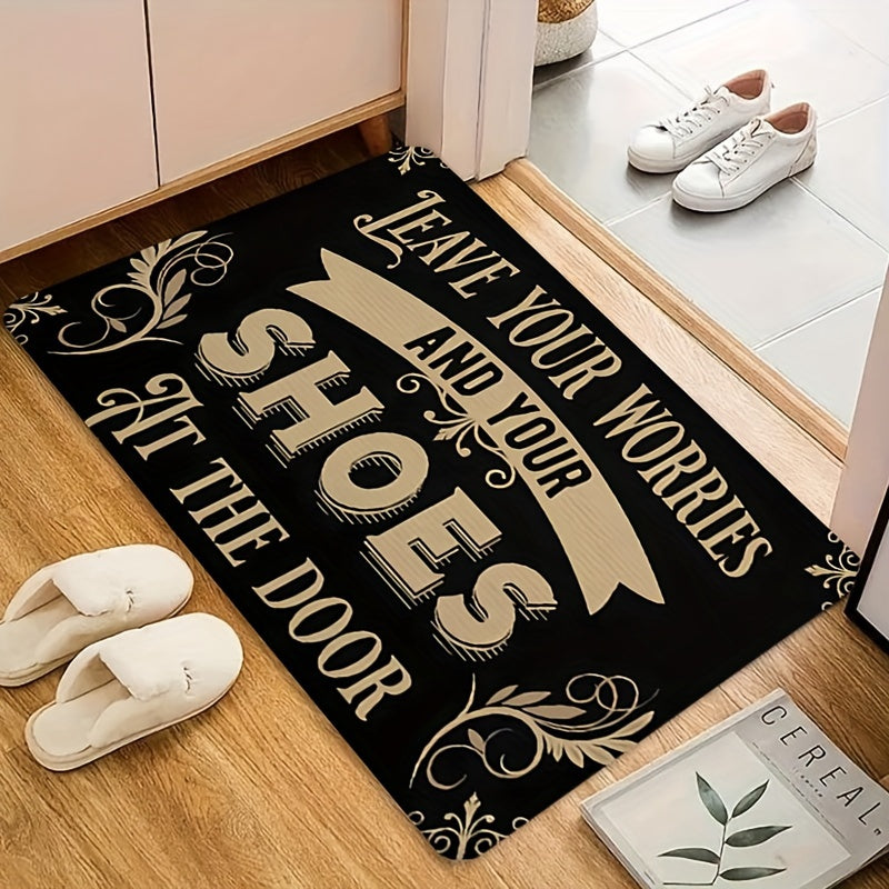 TEMU 1pc Leave Your Worries And Your Shoes At The Doormat Outdoor Indoor Doormat Non-slip Front Door Mat Entryway Floor Mats House Warming Gifts,