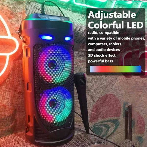 30W Wireless Column Big Power Stereo Portable Bluetooth Speaker Subwoofer Bass Party Speakers with Microphone Family Karaoke USBM240806