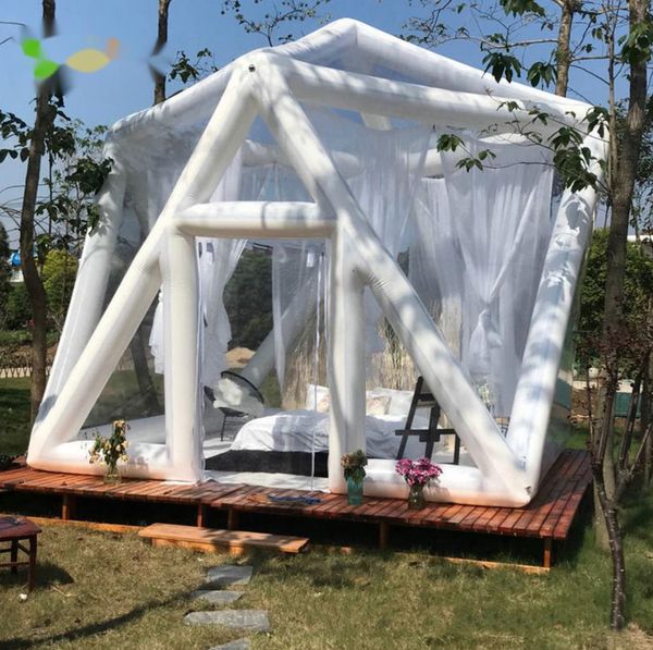 3-4m House Hotel Restaurant Commercial Transparent Scenic Starry Triangle Inflatable Bubble Room HouseTent OutdoorActivities