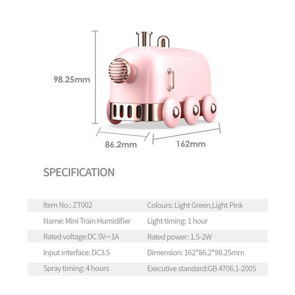 Humidifiers Train shaped essential oil diffuser night light living room air humidifier M240829 CL250104