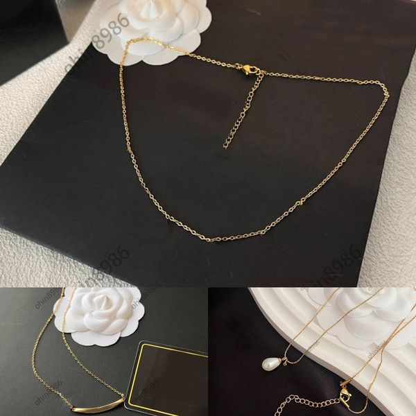 Luxury Designer Fashion Necklace Choker Chain 925 Silver Plated 18K Gold Plated Stainless Steel Letter Pendant Necklaces For Women Jewelry
