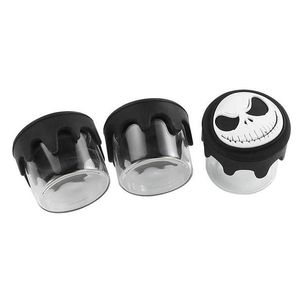 Storage Bottles Jars Novel 3Pcs 6ml Silicone Glass Wax Container for Oil Mini Concentrate Jars Storage Tanks Smoke Cream J230301