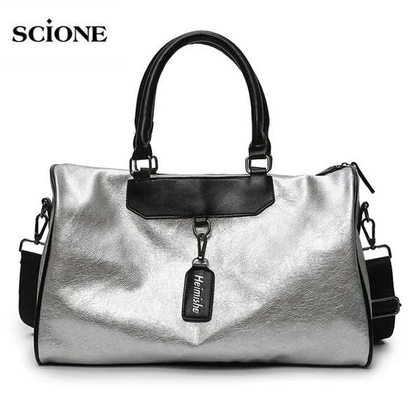 Outdoor Bags Women Silver Fitness Gym Bag Traveling Glitter Sac De Sport For Men Training Travel Tas Sports Gymtas Sporttas xa32 231128