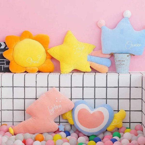 Six Throw Pillows Cloud Crown Moon Sun Rainbow Love Plush Toy Super Soft Rainbow Office Bay Window Decoration Birthday GiftsB270720