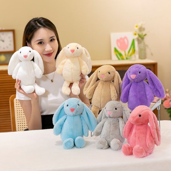 30 CM Rabbit Plush Toys With Long Ears Rabbit Stuffed Animals Dolls Sleeping Pillow Easter Gift For Girl LT0018