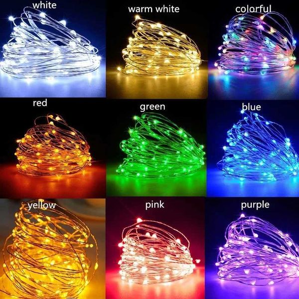 LED String Light Silver Wire Fairy Warm White Garland Home Birthday Wedding Party Curtain Decoration Holiday Christmas Lights 3MXJ241029