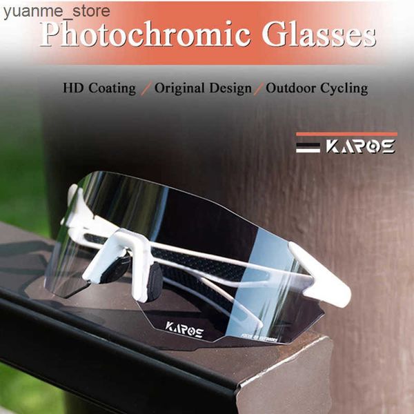 Outdoor Eyewear KAROS Photochromic Cycling Glasses Bicycle Glasses Road Bike Cycling Eyewear Men Women Outdoor Sports Cycling Sunglasses J24