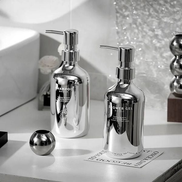 Silver Plating Foaming Bottle y Style Home Bathroom Soap Dispenser Travel Portable Shampoo Shower Gel Lotion Subbottling 241217