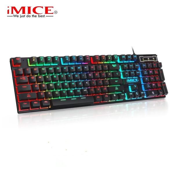 Gaming keyboard Gamer keyboard with backlight USB 104 Rubber keycaps RGB Wired Ergonomic english keyboards For PC laptop