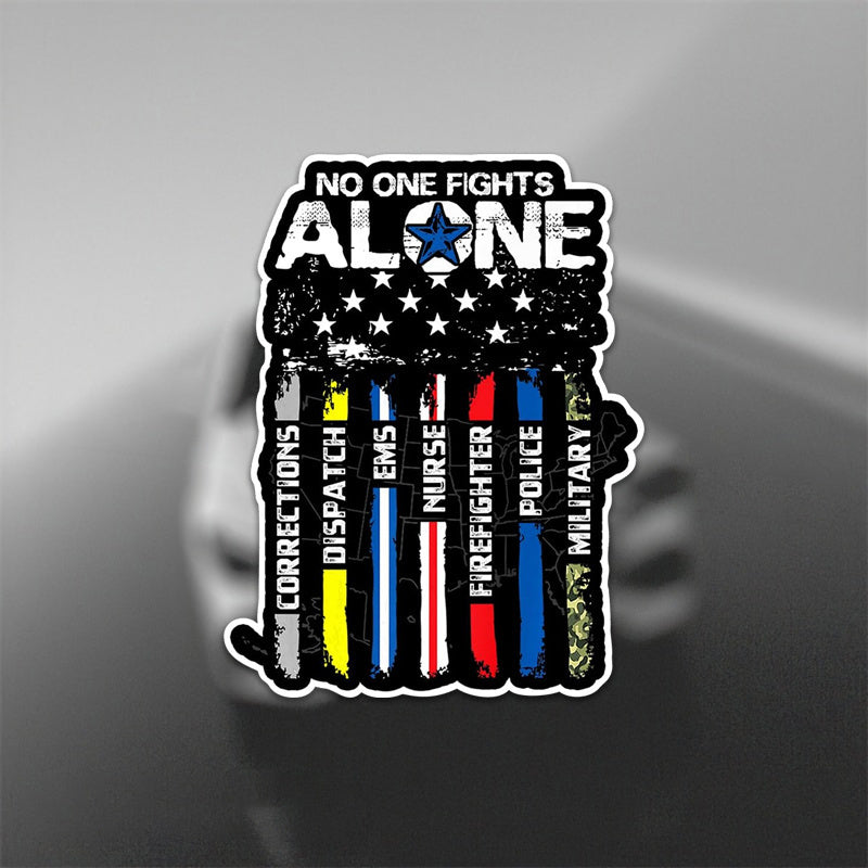 TEMU 1pc Patriotic Vinyl Decal Sticker - Self-adhesive Emergency Vehicle Patch For Helmets, Bumpers, Cars - Ems, Police, Firefighter, Military, -