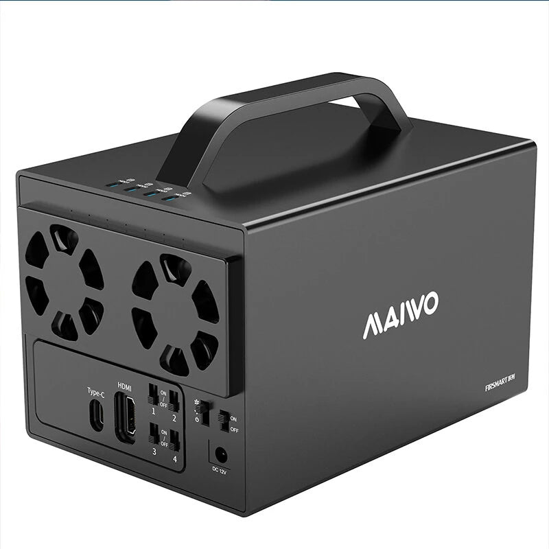 MAIWO 4 Bay 3.5-Inch Hard Drive Enclosure USB 3.1 Gen1 to SATA 4K HD RAID 0-1-5 External Hard Drive Disk Dock up to 64TB