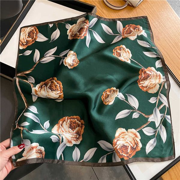 Scarves Square 100 Real Silk Scarf Women Small Hair Ribbon Luxury Brand Handkerchiefs Design Headband Neckerchief Female Bandana J0428