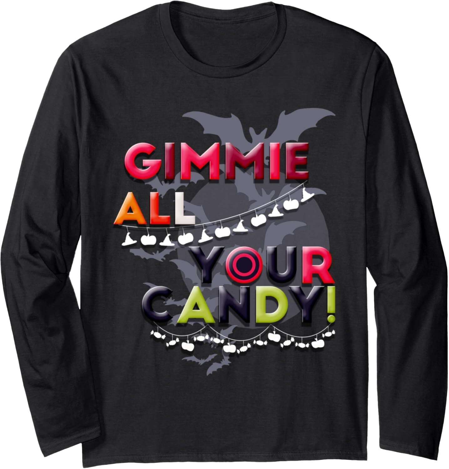 Long Sleeve Shirts for Men sweatshirt Gimmie all Your Candy Funny Trick or Treat Halloween Long Sleeve Tee Streetwear Casual tops clothes