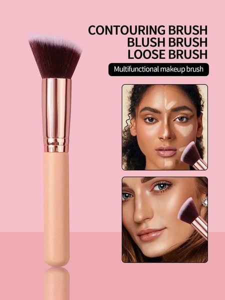 Single decoration brush face side bevel nose shadow brush contour brush powder blusher brush soft portable makeup brush tool Y240807