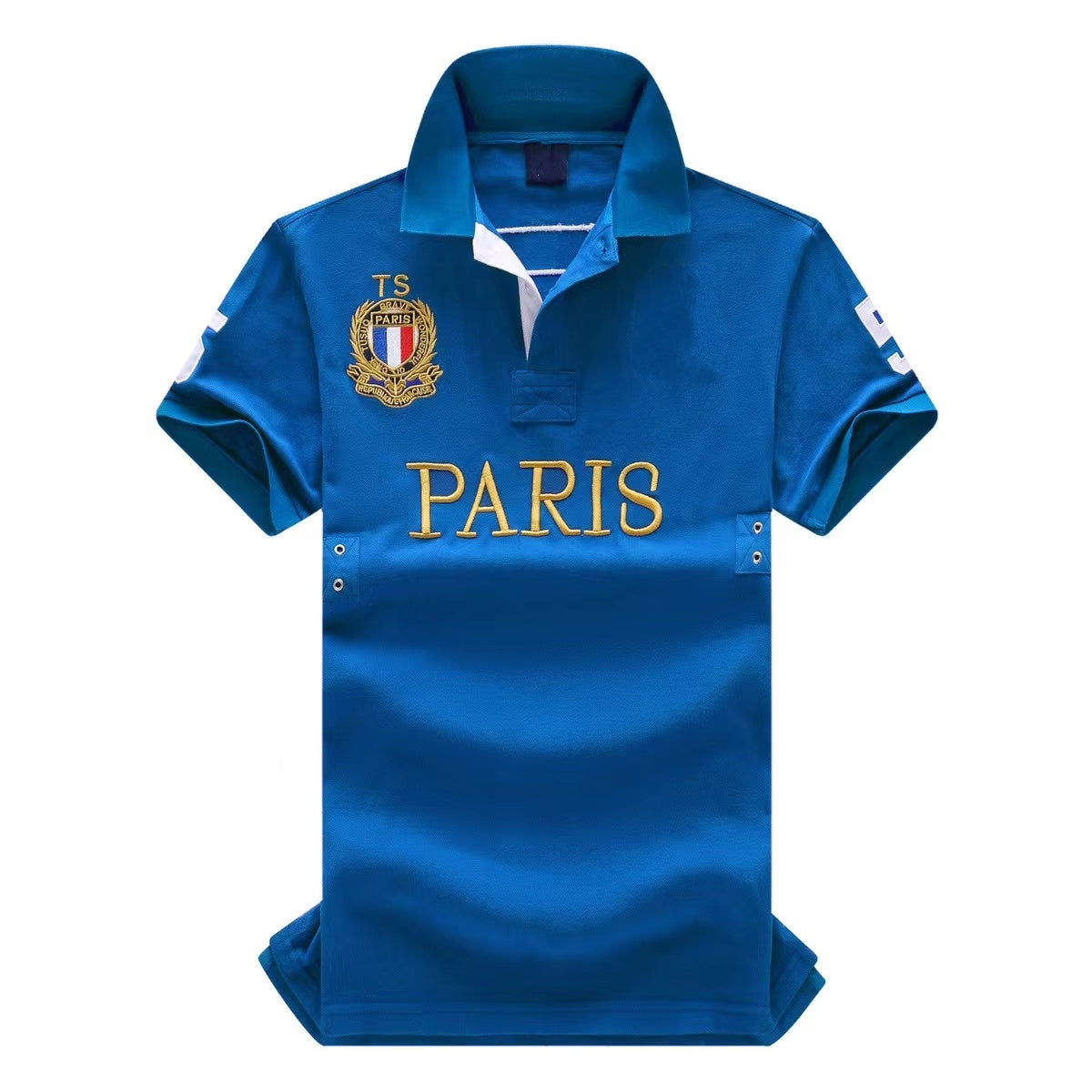 Wholesale 2148 Summer New Polos Shirts European and American Men&#039;s Short Sleeves CasualColorblock Cotton Large Size Embroidered Fashion T-Shirt