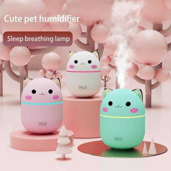 Humidifiers Cute Pet Air Humidifier Colorful Light Essential Oil Diffuser Aroma Diffuser Mist Maker Air Freshener For Car And Home L230914