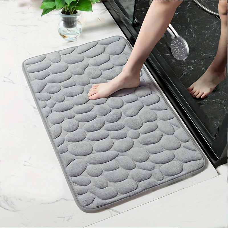TEMU 1pc Thick Sponge Quick Absorbent And Anti Slip Floor Mat, Super Soft Bathroom Absorbent And Anti Slip Mat, Bathroom Decor And Accessories,