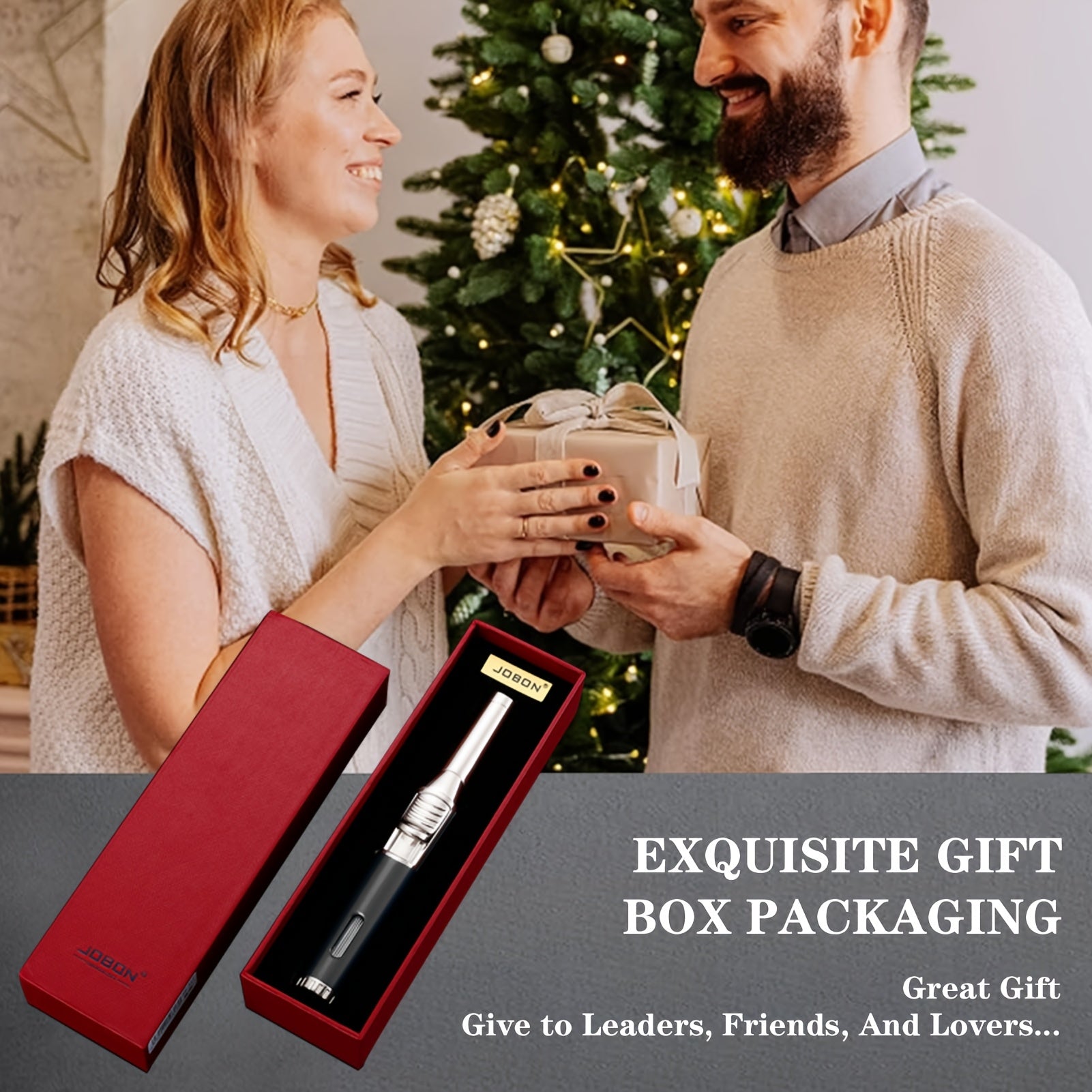 TEMU Pen Shaped - Refillable Single Flame Butane For Candles And Cooking, With Adjustable Flame And Ignition Lock - Luxury Handheld Camping Lighter