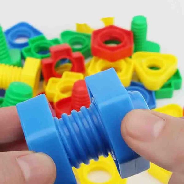 4PCS Matching Screws Children Early Education Puzzle Toys Plastic Split Nut Desktop Interactive Toys Color Shape Cognition TMZXJ241212