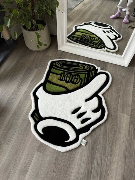 Money Carpet Bedro Aesthetic Carpet Unique Living Ro Kitchen Decoration Non-slip Soft Imitation Cashmere Carpet He Z250208