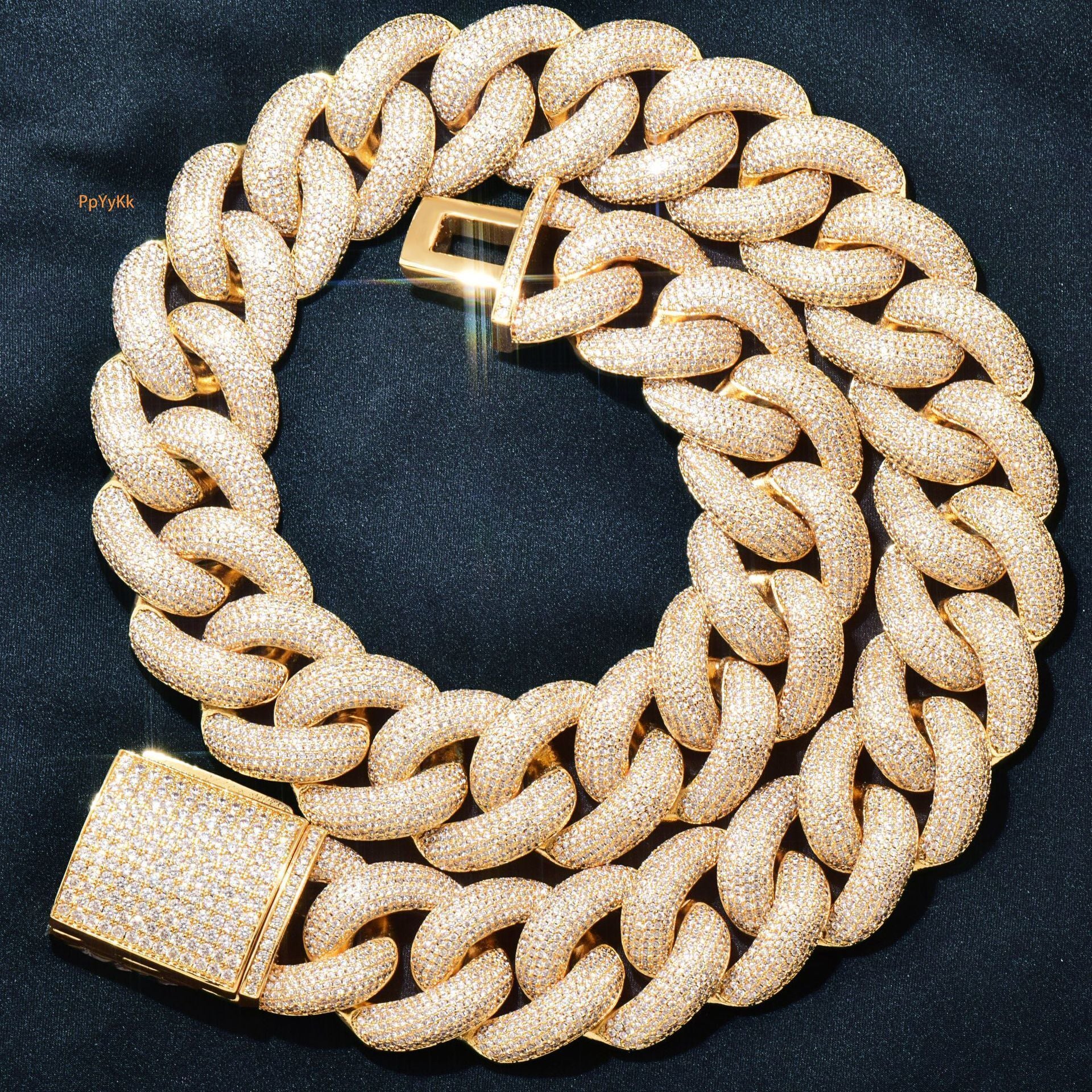 25mm Luxury VVS Moissanite Iced Out Hip Hop Bubble Cuban Chain Full Diamond Multi-Size Statement Jewelry Passes the Diamond Tester