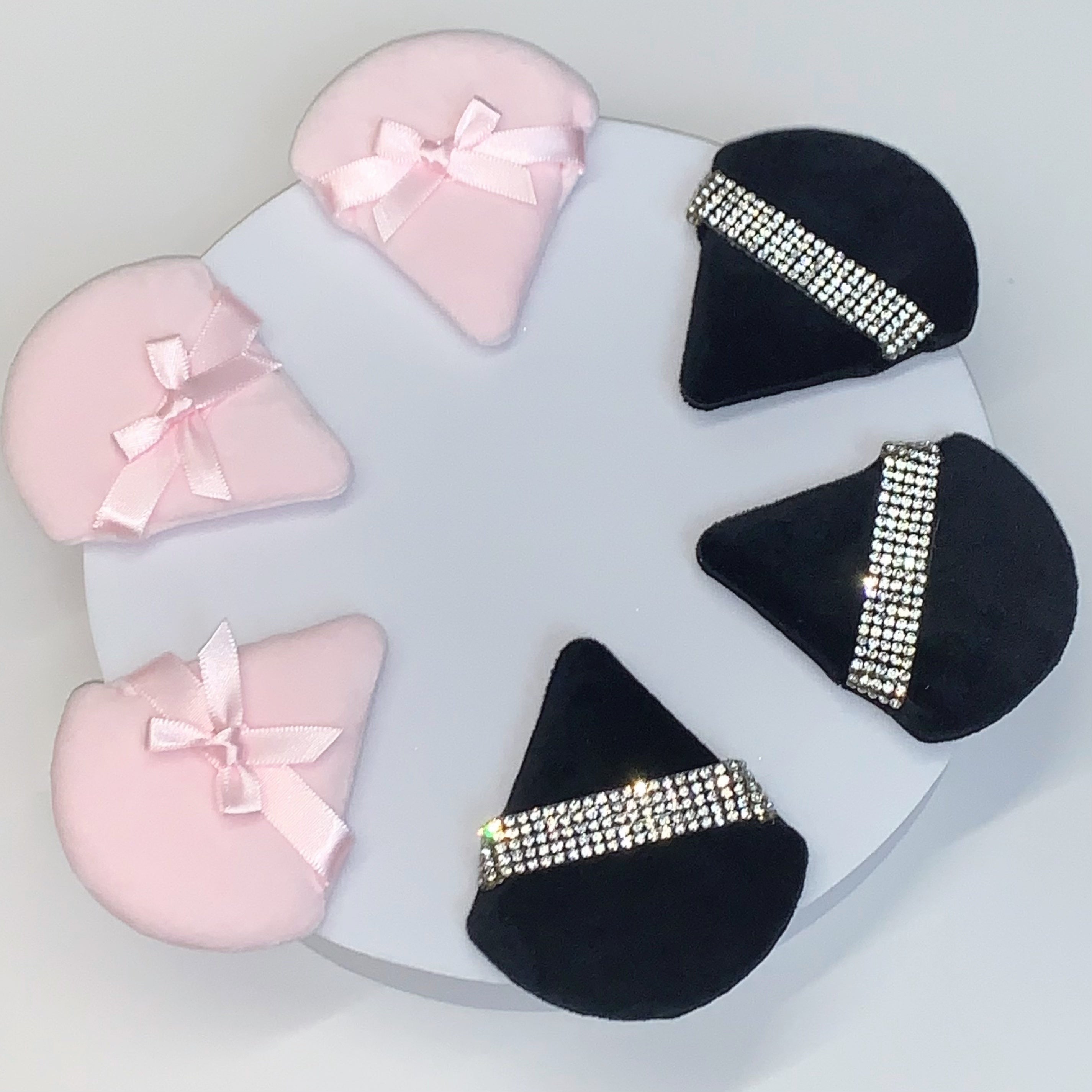 TEMU 6pcs Diamond And Decor Soft Face Velour Makeup Puff-gentle Face Makeup Applicator For Loose Powder, , And Foundation-wet Dry Cosmetic Foundation