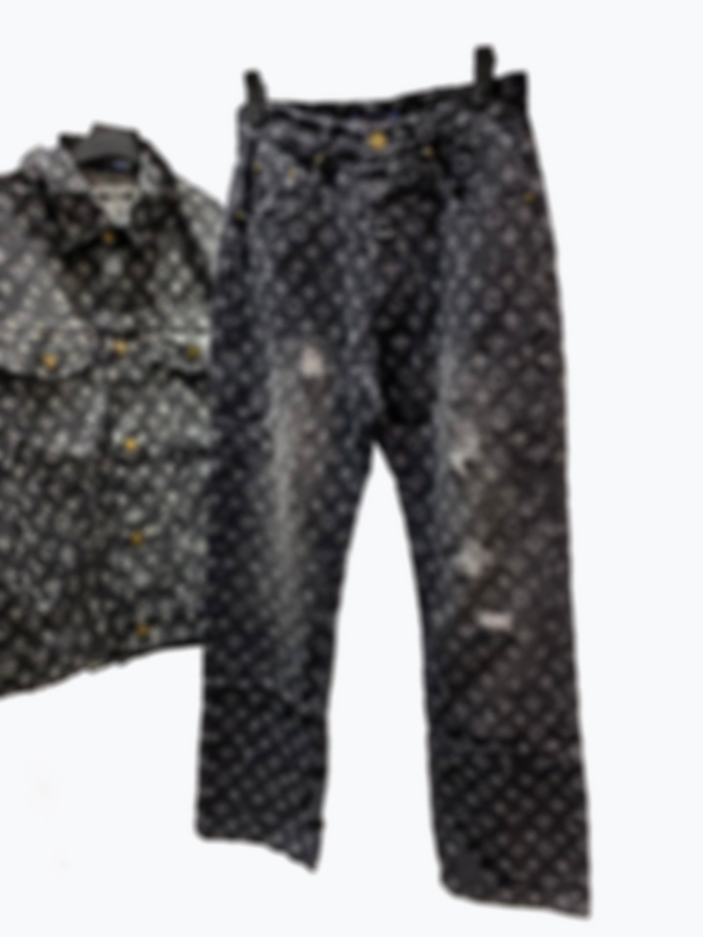 2024 Designer suit V luxury men women jeans jacket simple little celebrity embroidered jacquard jeans full jacquard full letter pattern straight cou