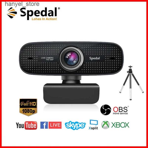 Webcams Spedal C922 1080P Full HD Network Camera with Noise Reduction Built in Microphone and Stand Camera Streaming Used for Computer Lapto