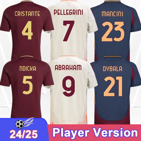 24 25 CRISTANTE Player Soccer Jerseys PELLEGRINI ABRAHAM MANCINI NDICKA SMALLING DYBALA Home Away 3rd Football Shirts Short Sleeves Uniforms