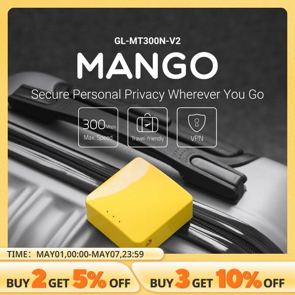 GL.iNet GL MT300N-V2 Mango Wireless Mini Portable VPN Travel Router Mobile Hotspot in Pocket WiFi Repeater Bridge