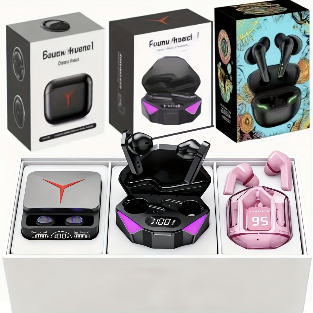 TEMU 3pcs Headphone Set| 5, 3 Headphones, Noise-canceling Microphone, Suitable For Games, Sports, Suitable For Exercise-running, Surprise Gift