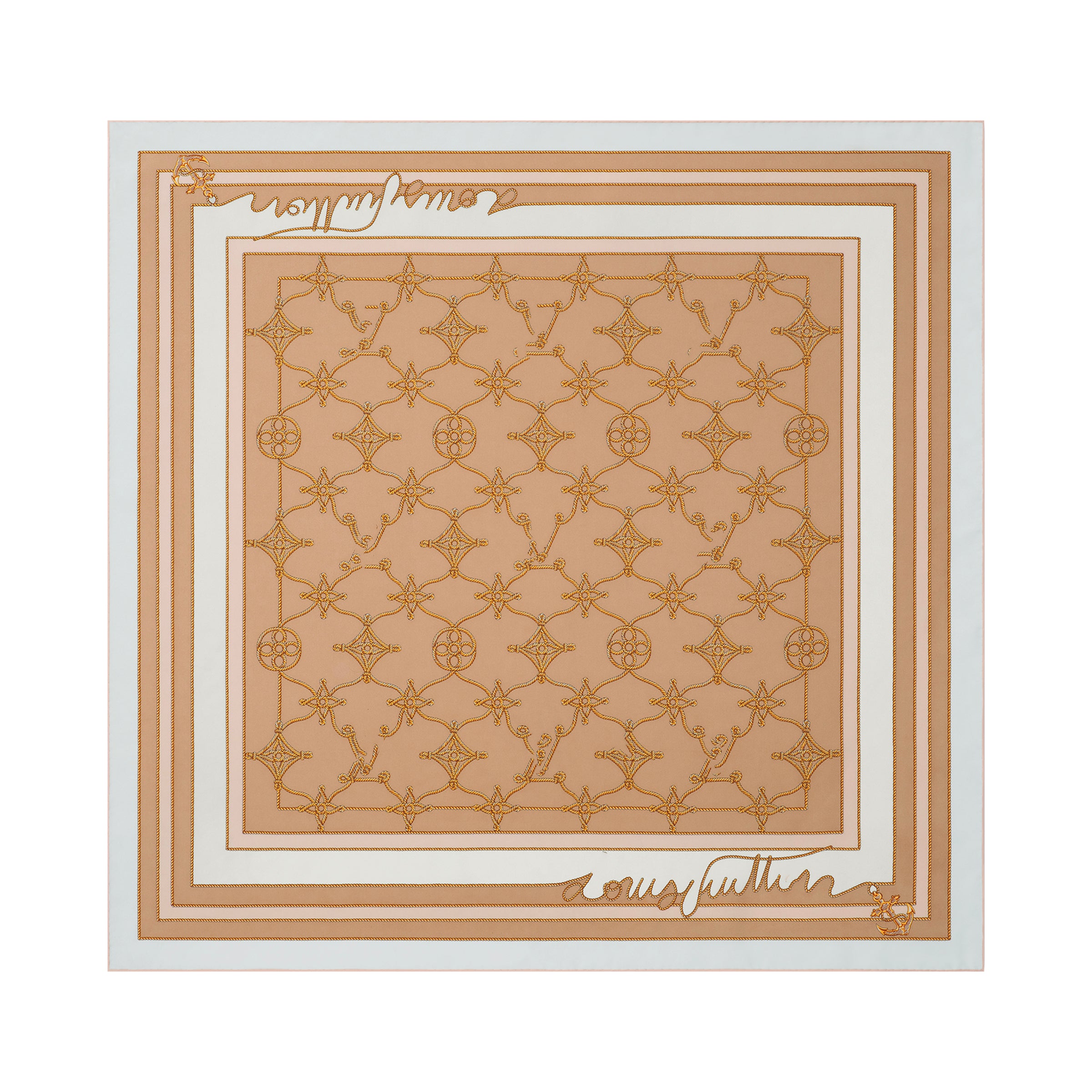 M79751 Designer Silk Scarf New Top Fashion Women Scarf Luxury Shawl Turbans Head scarfs square CORDAGE SQUARE 90cm Kerchief Hijab Female Head Wraps