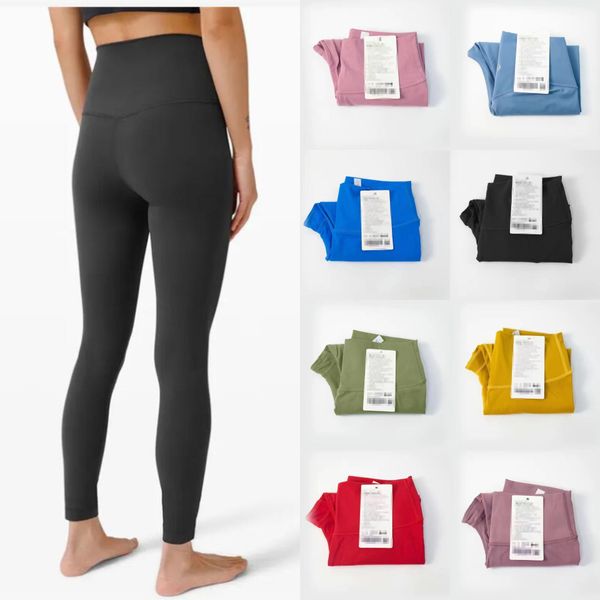 Yoga clothes LL High Waist Yoga Pants Women Push-up Fitness Leggings Soft Elastic Hip Lift T-shaped Sports Pants Running Training Lady 22 Co