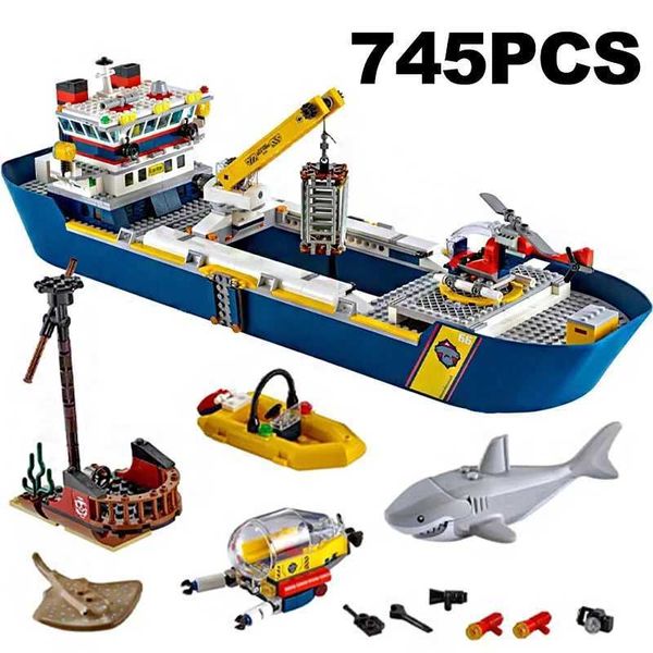 Urban Ocean Reconnaissance Ship Model Building Blocks Set 60026 Exploration Conference Toys for Children&#039;s Birthdays and Boys Gifts | 7